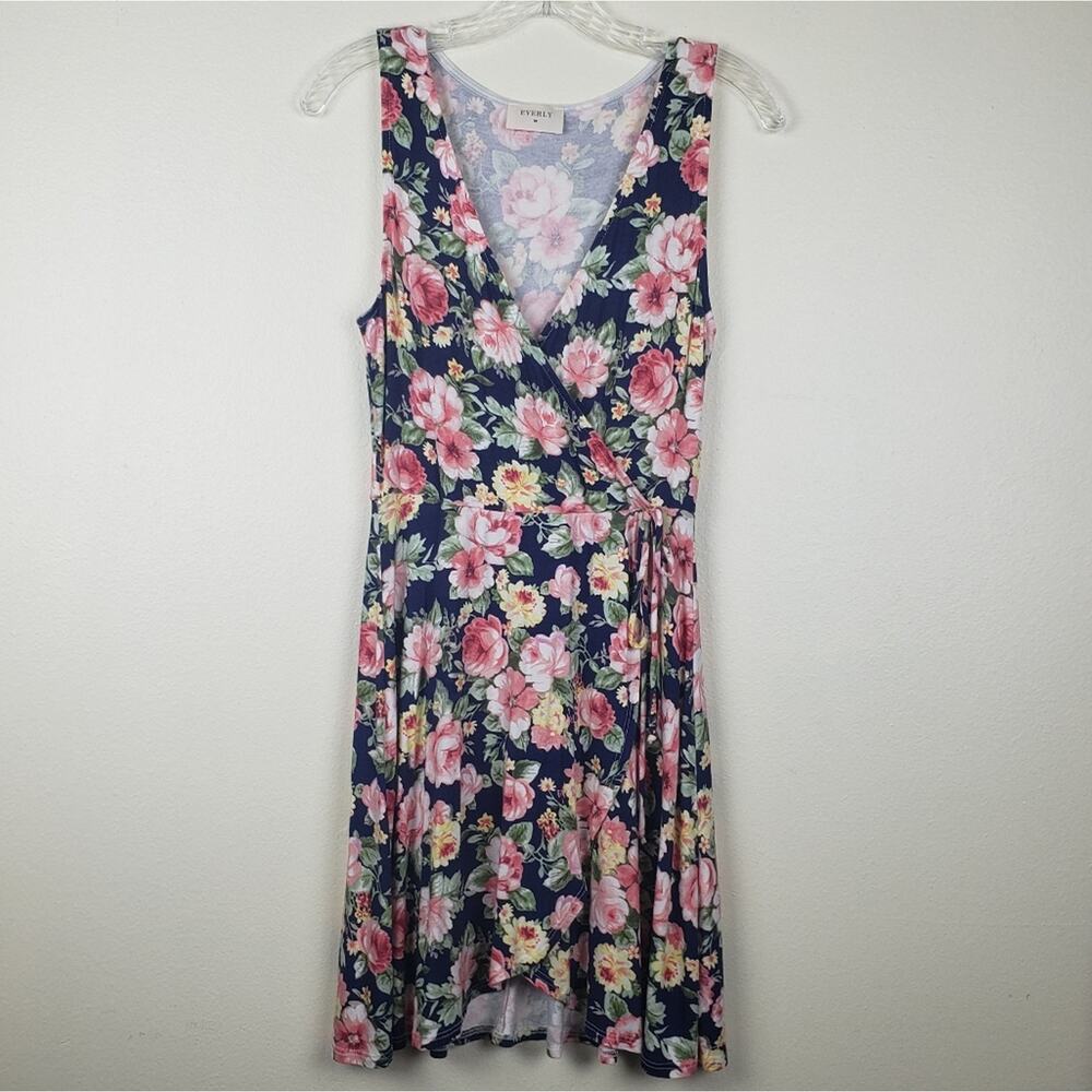 Everly | Pink Floral Sleeveless Dress, Size S